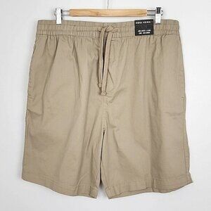 NWT Zoo York Men's Long Knee Length Cotton Stretch Sand Beige Shorts Size L